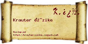 Krauter Őzike névjegykártya